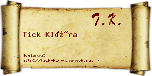 Tick Klára névjegykártya