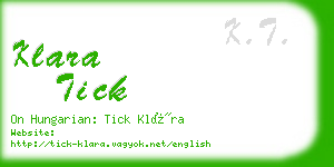 klara tick business card
